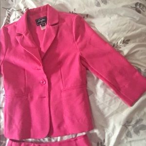 Pink skirt jacket suit set